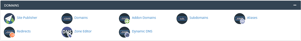 cPanel Domains section