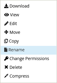 File Manager Right-click menu